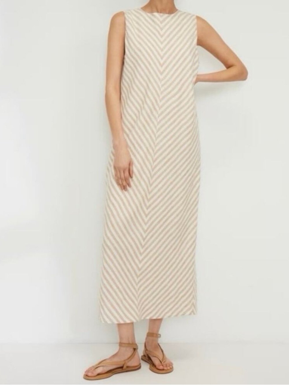 Everlane Linen Bias Cut Maxi Midi Dress